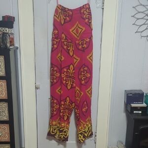Vibrant Pink and Yellow Women's Jumpsuit